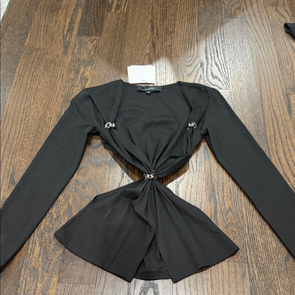 NWT Sid Neigum Italian Knit Chain Cutout Top